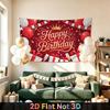 Party Backdrop Happy Birthday Birthday Red Photo Booth Background Front Door Decor