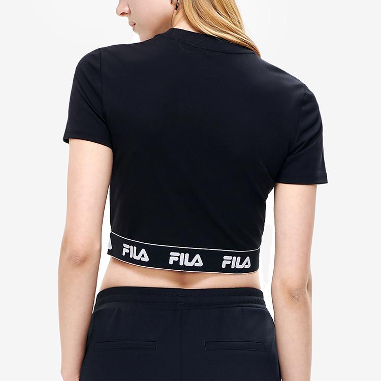 New FILA Crop Tops Women's Jet Black F11W229120FBK