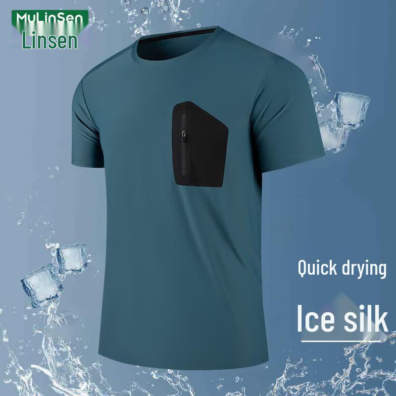 MULINSEN 2026 Ice Silk Loose Fit Round Neck Short Sleeve T-Shirt M