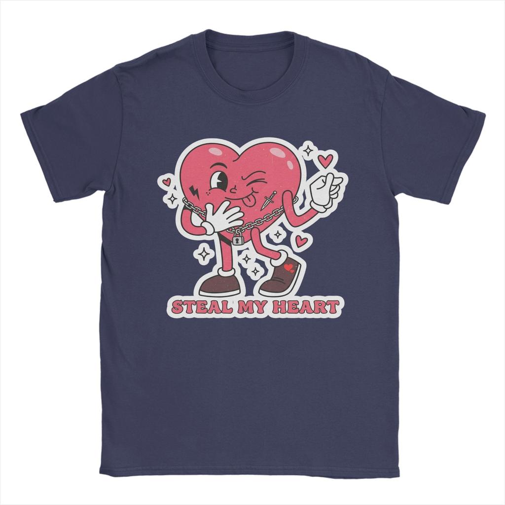 Mens TShirt Heart Bandit Steal My Heart Unique Cotton Tee Shirt Short Sleeve T Shirts Crew Neck Tops New Arrival