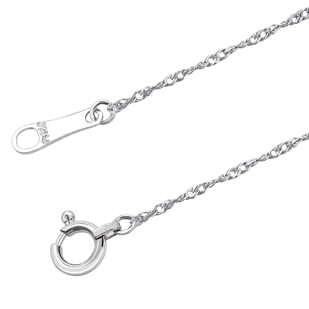 LARA Christie Platinum Pt850 Screw Necklace Wire 40cm Length Chain, 0.21mm Diameter, Approx. 1.3mm Width, (lc97-0043-pt-021-40)