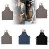 Adjustable Canvas Chef Apron with Pockets And Straps, Waterproof, Wearresistant, Suitable for