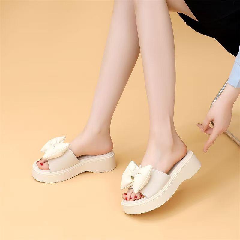 Slippers women's summer 2025 new fashion versatile comfortable thick bottom heightening niche lazy one pedal women's drag
