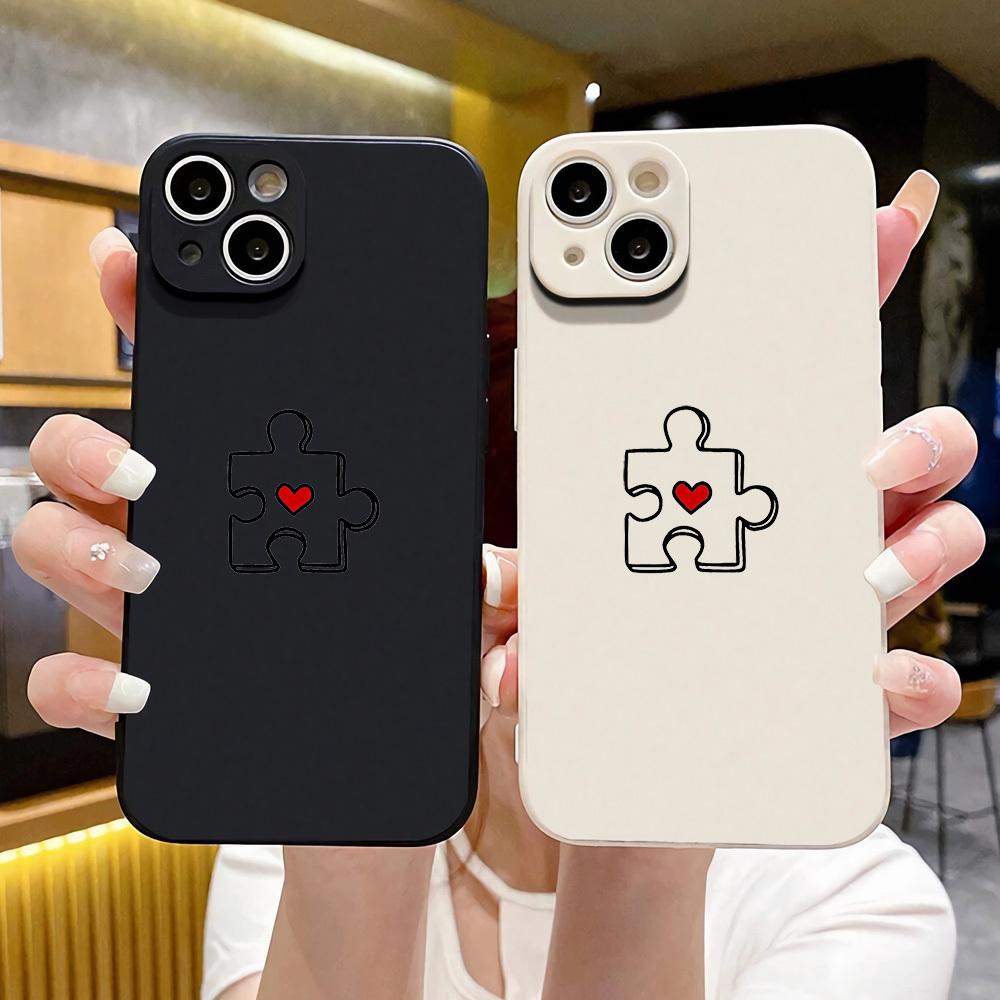 Couple Puzzle Phone Case Suitable for iPhone 17 16 15 14 13 12 11 Pro/Max/Plus Anti Drop and Shockproof Back Cover
