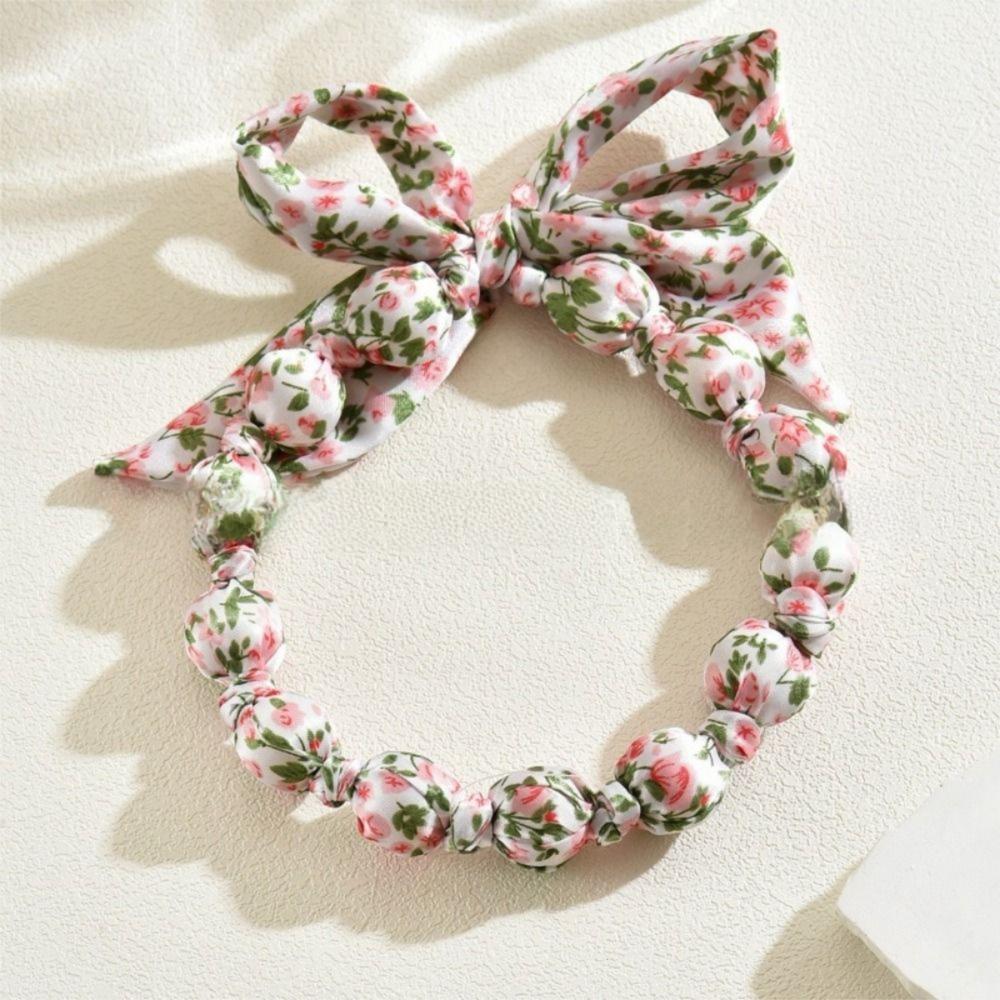 Batic Boho cu Imprimeu Floral Stil Boem Colier Retro cu Imprimeu Leopard Fată