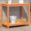 VidaXL Potting Table with Shelf, Planting Table with Storage, Potting Bench, Plant Table, Brown Wax 844631