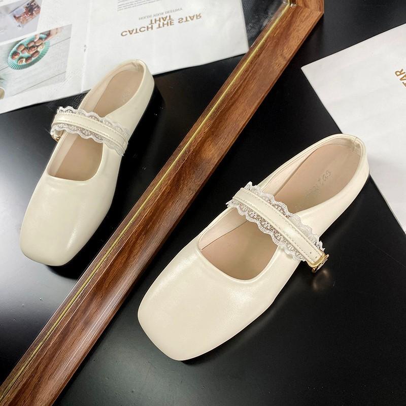 Dopamine Word with Mary Jane Shoes Women's Summer New with Skirt Shallow Mouth Single Shoes