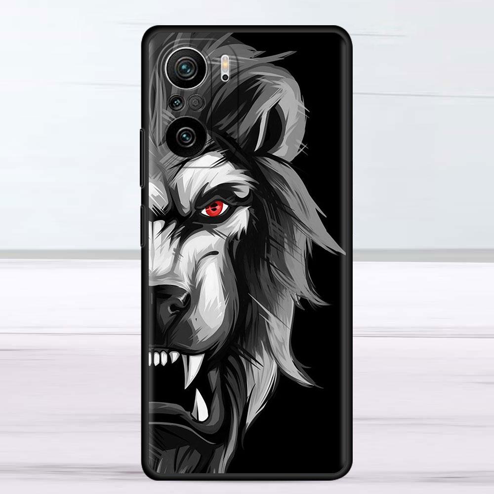 Hülle für Xiaomi Redmi Note 11 9S 10 9 8 7 9A 9C 9i K40 8T 10C 9T K50 Silikon Handyhülle Löwe Wolf
