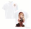 Stylish Black Anime Girl Double-Sided Print Casual Cotton Short-Sleeve Comfort Fahion T-Shirt