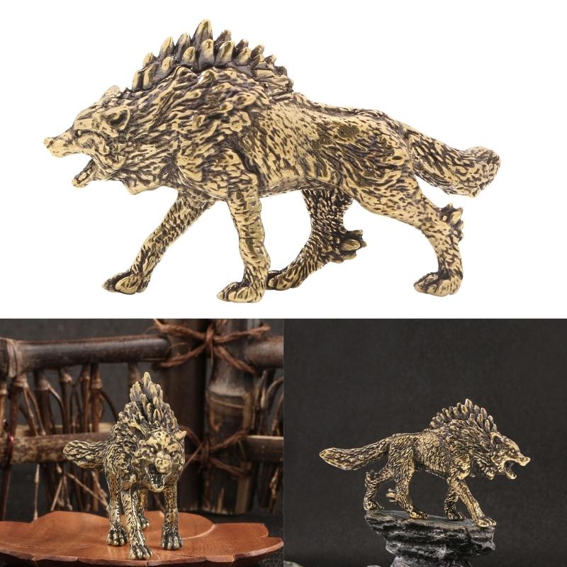 Animal Statues Figurines Retro Wolf Statue Figurines Sculptures Tabletop Centerpieces Home Decors Collectibles Figurines