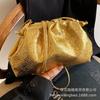 Silver Bag Women's 2025 New Design Sense Niche Fashion Messenger Bag Popular This Year Pleated Cloud Bag