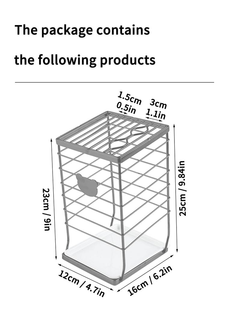 Organizador de Cuchillos Universal Acero Inoxidable Cocina Drenaje Soporte para Cuchillos de Verduras Estante de Almacenamiento Con Bandeja de Drenaje Desmontable