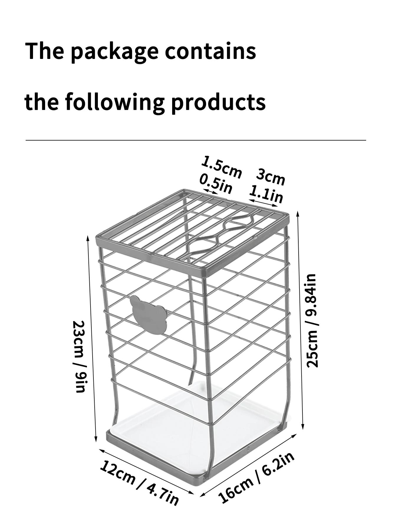 

Универсальный органайзер для ножей из нержавеющей стали, кухонный сливной держатель для овощных ножей, стойка для хранения со съемным поддоном для слива серый