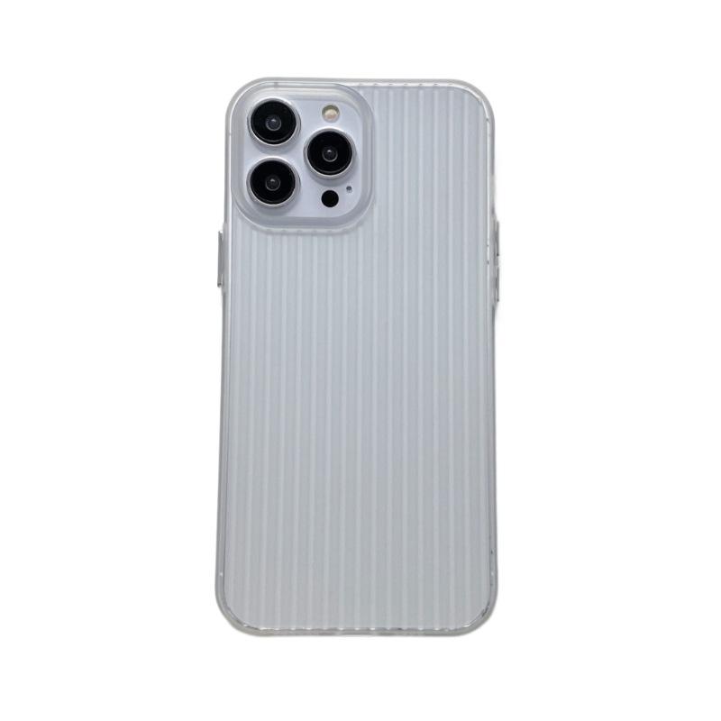 Applicable to Apple 16 mobile phone case transparent matte iPhone15Pro max soft case 13/14 simple solid color stripes
