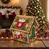 Wooden House Christmas Painting Kit Four-sided 3D House Ornament New Year