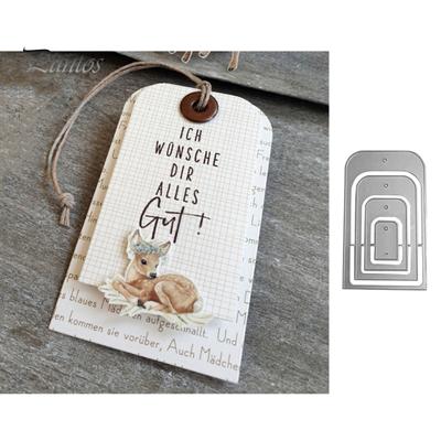 Gift Tag Sticker Cutting Dies DIY Scrapbook Emboss Paper Card Punch Stencil Mold