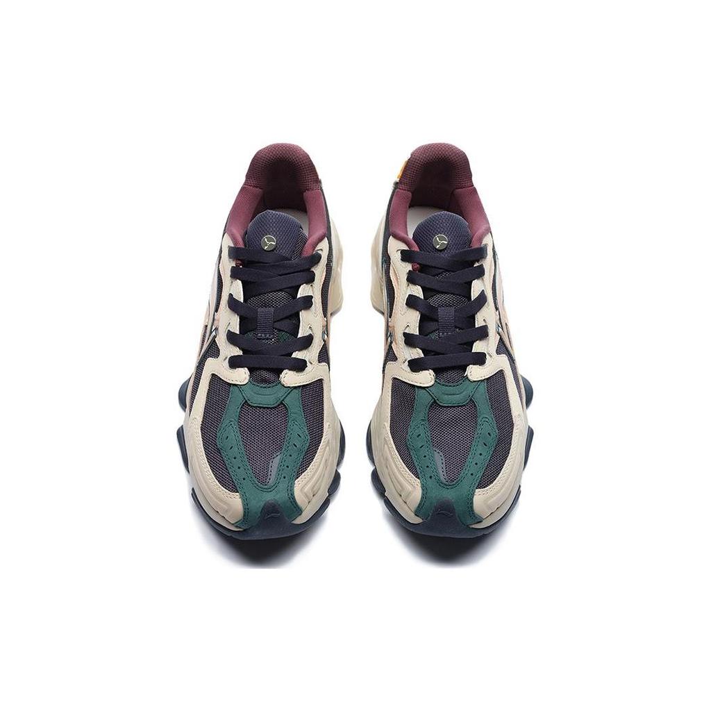 Li-Ning 1990 Comfortable Versatile Shock Absorbing Non-Slip Wear-Resistant Low-Top Casual Shoes Men sneaker Blue Black Orange ALJS033-4