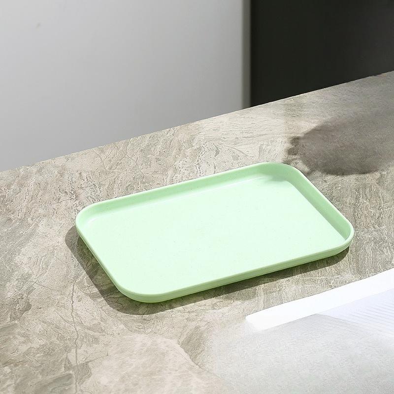Jednokolorowa Prosta Plastikowa Taca Pogrubiona Płyta Odporna na Upadek Przedszkole Odporna na Upadek Łatwa do Mycia Talerz Stołowy Domowa Taca Odporna na Oparzenia