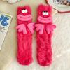 Funny Mink Socks Women's Winter Thickened Plush Warm Sleeping Socks Home Sleep Cute Doll Plush Medium Tube