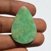 Natural Chrysoprase Gemstone Cabochon - Loose Semi Precious Stone 29 Carats Pear Shape 38x25 Mm, Jewelry Craft Supply