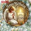 Metal Round Wall Art Angel Happy Birthday Jesus Christmas Decor
