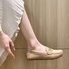 Men Women Summer Flat Shoes Breathable Luxury Flat Designer Metal Buckle Genuine Leather Woman Work Flats Cowhide Mocasines Mujer Oxford