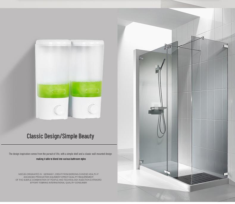 Wall-Mounted Leak-Proof Soap Dispenser for Hotels and Guest Houses - Single Head Shower Gel and Hand Sanitizer Holder