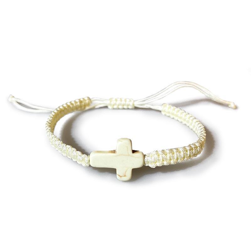 Unisex Holiday Gifts Hand Weaving Anklets Adjustable Couple Bracelets Turquoise Cross Bracelet Women'S