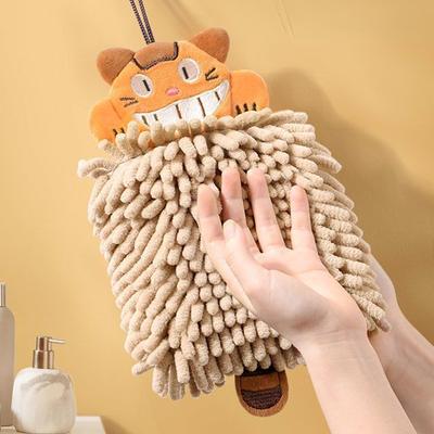 1/2/3PCS Cartoon Tier Katze Handtuch für Küche Badezimmer Weiche Mikrofaser Chenille Super Saugfähige Schnell-trockene Taschentuch Hause Handtücher