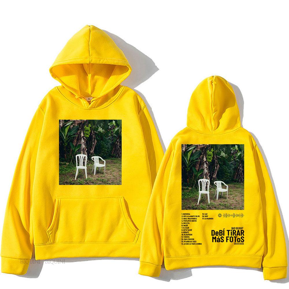 

Новий альбом 2025 року Debí Tirar Más Fotos Толстовки DTMF з графічним принтом Bad Bunny, зимові повсякденні топи XS жовтий