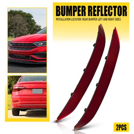 Red Rear Left & Right Bumper Reflector Cover For 2019-2021 Volkswagen Jetta