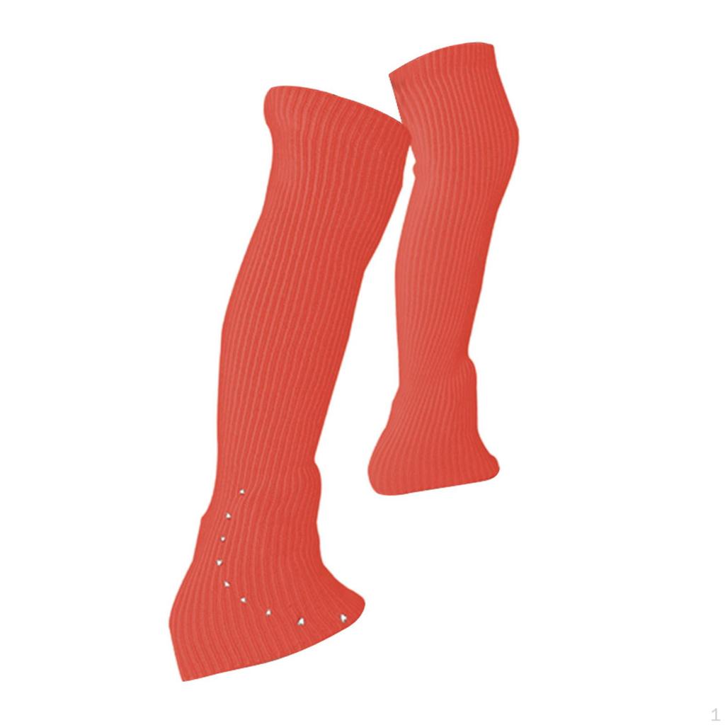 Figure Skating Leg Warmers Knitted Long Decoration Socks with Rhinestone for