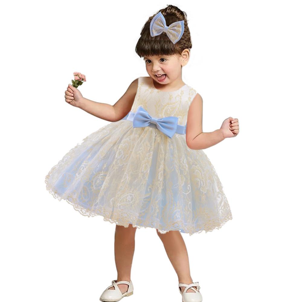 

2026 Spring Princess Dress - Children s Lace Color Block Formal Wear 100CM (4-5 years)