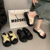 Muffin Thick-bottomed Cool Slippers Women's Summer Wear 2025 New Versatile Internet Celebrity Fashion High-end Beach Slippers