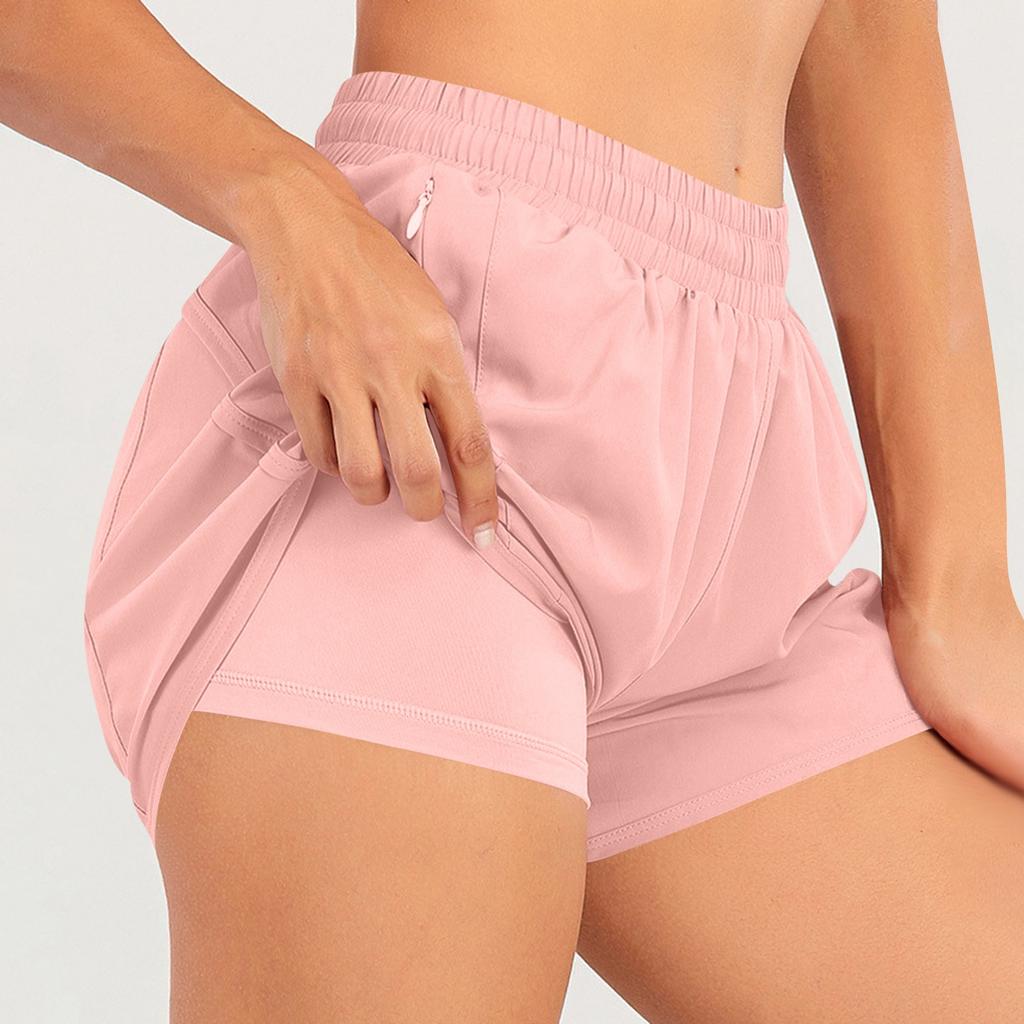 Women Running Shorts Quick Dry Lightweight Athletic Shorts with Zipper Pocket for Fitness Training Outdoor Activities