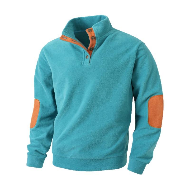 

New Men s Stand-Collar Slim Sweatshirt Joint Splicing Personalized Casual S синій