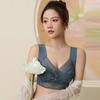 Women Brassiere Plus Size Seamless Lace Mesh Breathable Breast Support Wide Shoulder Strap Padded No Constraint Lady Bra Inner Wear Clothes