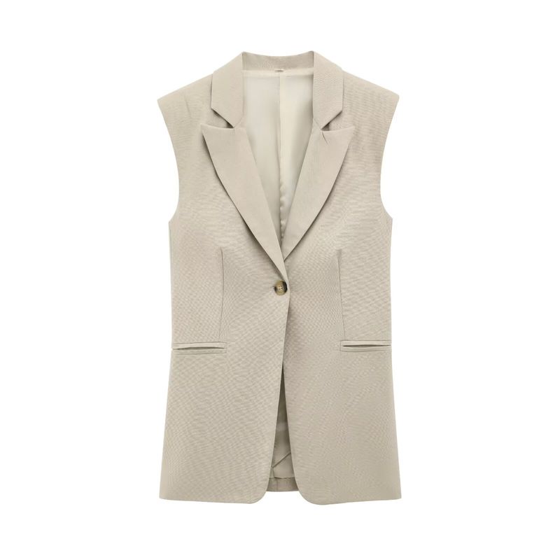 Kaslead New Arrival Women's Clothing Fashion Wind Belt Padded Shoulder Vest Casual Straight Pants 2388586 2384586