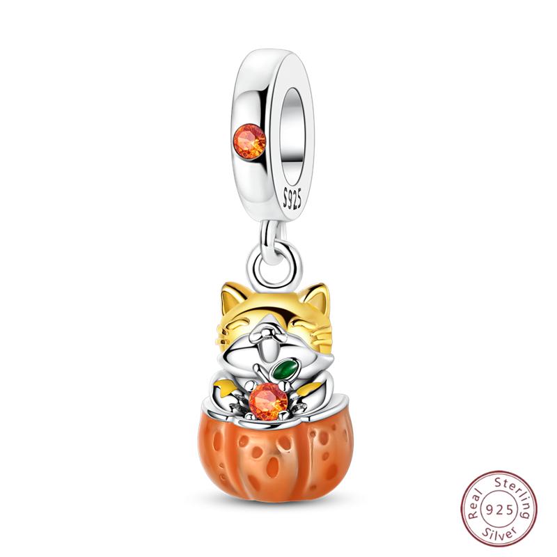 Copper Firefly Cute Cats And Dogs Beaded Pendant Suitable For Original Charms Bracelet Diy Exquisite Women Jewelry