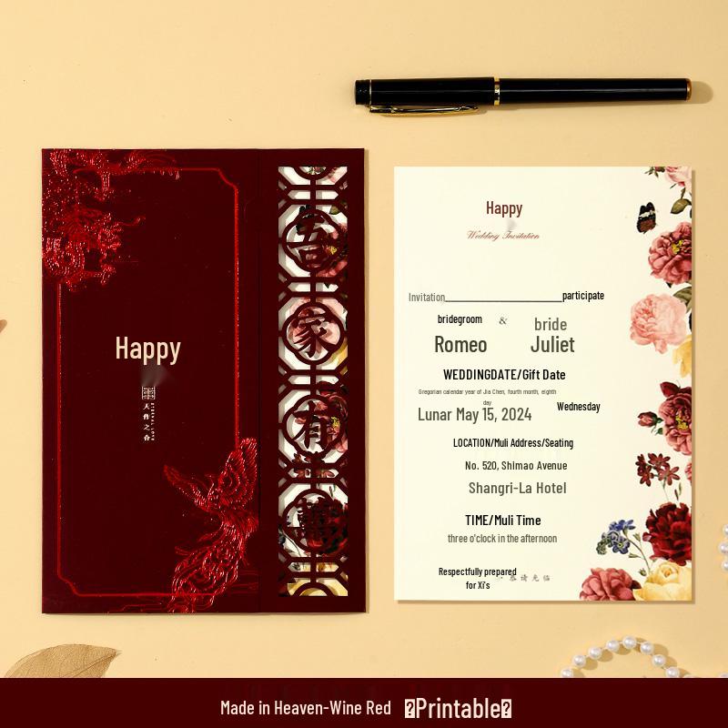 Elegant High-End Wedding Invitation Card