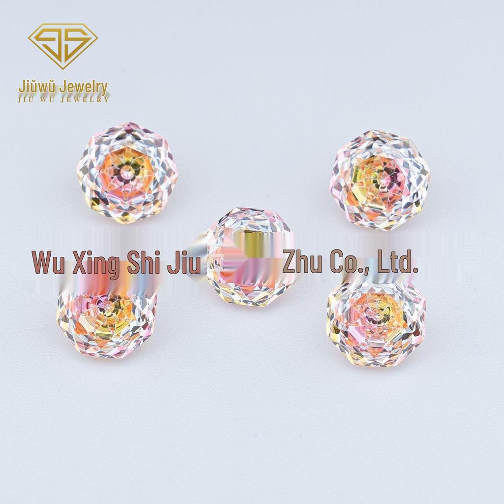 4-8mm Gradient Rose-Cut Two-Tone Soft Core Zircon Millennium Rose