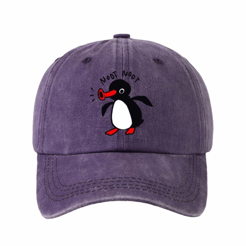 Breathable Washed Baseball Caps Adjustable Cycling Hat Fashion Penguin Cap Sports фиолетовый