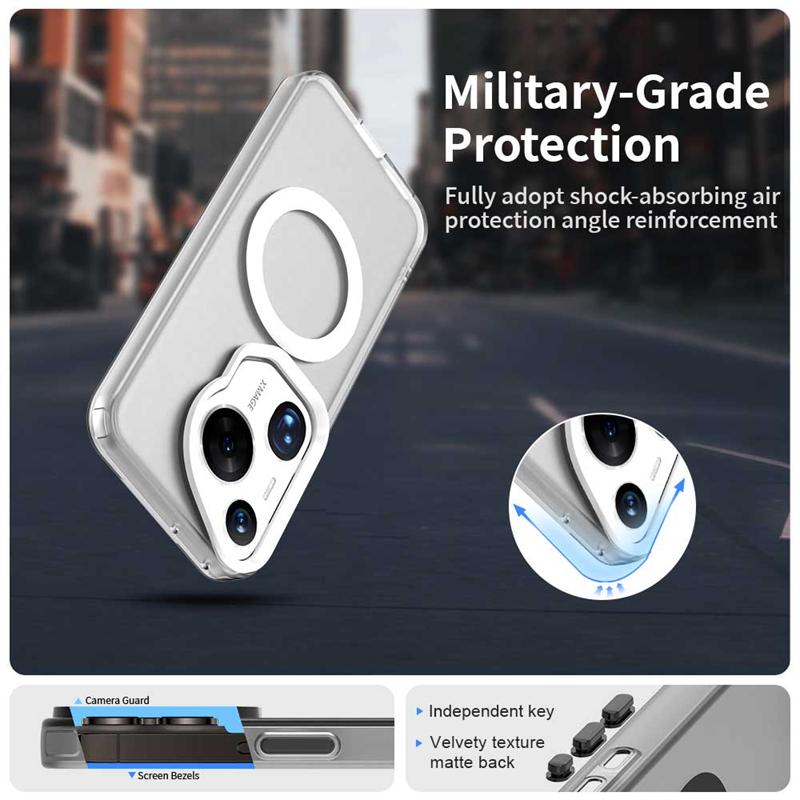 Für Huawei Pura 70 Ultra Hülle Cover Pura 70 Ultra Capa Ringförmiges Laden Matt Klar Magnetisch Kabellos Funda Huawei Pura 70 Ultra