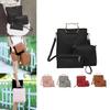 Korean Creative European And American Simple Cat Iron Handbag Three-piece Set Soft Pu Material