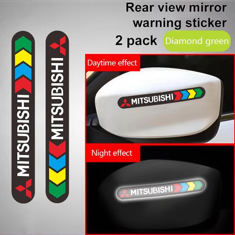 Automobile Rearview Mirror Personalized Reflective Sticker For Mitsubishi Pajero Outlander XL Montero Lancer Triton L200 Galant