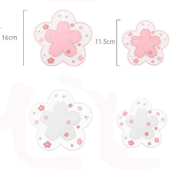 Durable Non-Slip Sakura Coffee Cup PVC Coaster Home Tea Coaster Bowl pad placemat Coaster(S)