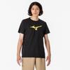 Training Wear Short Sleeve with Big and XL T-Shirt Logo, Moisture-Wicking Quick-Drying, 32MAA155, Black/Gold,