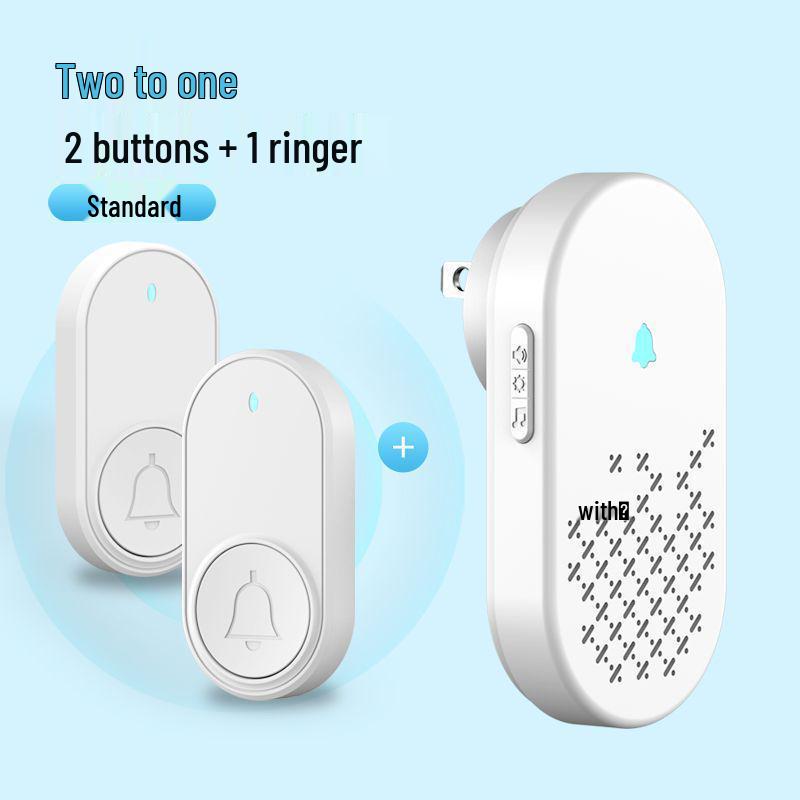 Wireless Long-Range Smart Doorbell with Electronic Remote, Plug-Free, Volume Control, and Senior Call Button