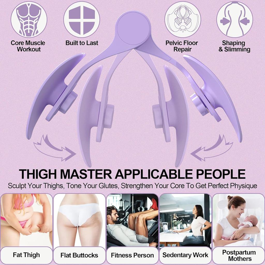 Inner Thigh Exerciser - 3 Adjustable Resistance, 360° Rotation - Pelvic Floor Muscle Repair Trainer, Kegel Exerciser for Thigh, Butt, Arm, Exercise