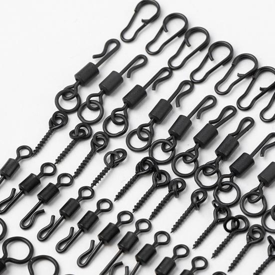 300Pcs/Set Carp Fishing Accessories Set with Storage Box Assorted Swivels Screws Pins Soft Tube Sleeve Blocking Bean Carp Fishing Gear Equipment Kit